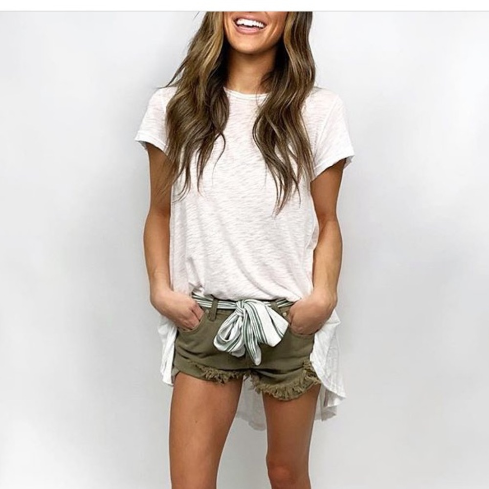 NWT Army green jean shorts